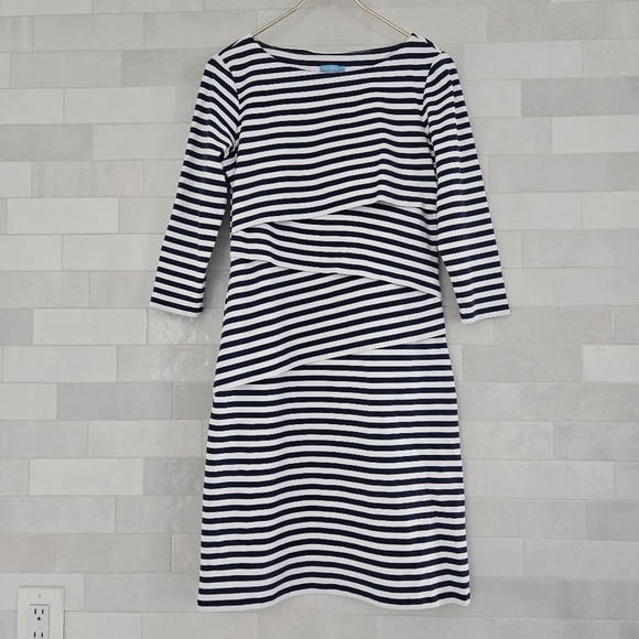 J. McLaughlin Nicola Tiered Layered Wrap Dress 3/4 Sleeve Knee Length Mini Small - Picture 4 of 9